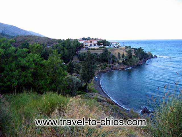 View from above of the great small beach of Gialiskari in the area of Kardamyla CHIOS PHOTO GALLERY - GIALISKARI BEACH KARDAMYLA