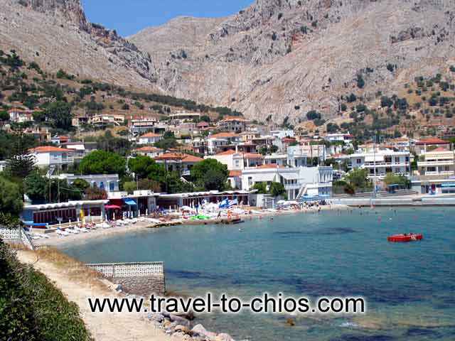 VRODADOS ORMOS  LO - View of the small beach of Lo in the area of Vrondados in Chios island Greece