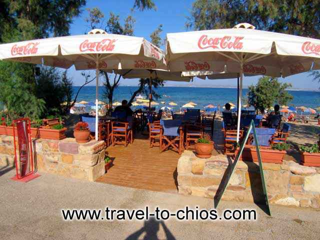 The beach bar - cafe of Karfas bay view Studios CLICK TO ENLARGE