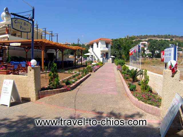 The entrance of the Karfas bay view Studios at the seaside CLICK TO ENLARGE