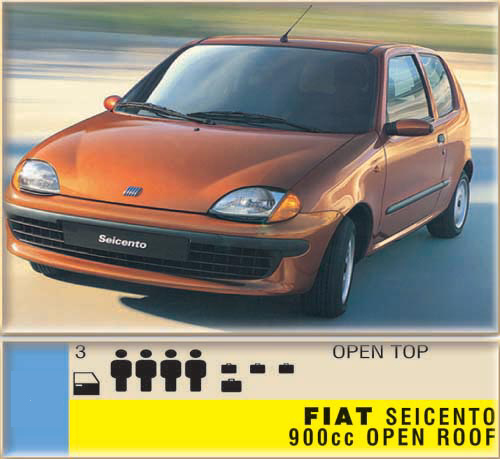 Fiat Seicento 900cc open roof CLICK TO ENLARGE