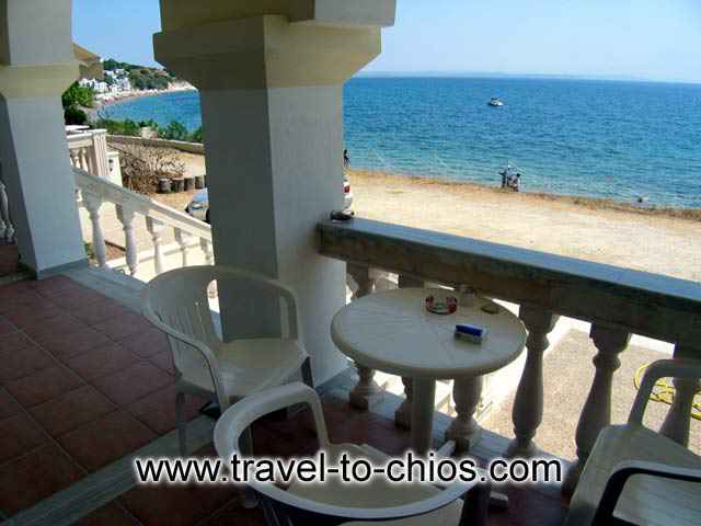 Pantelis beach apartment's balcony CLICK TO ENLARGE